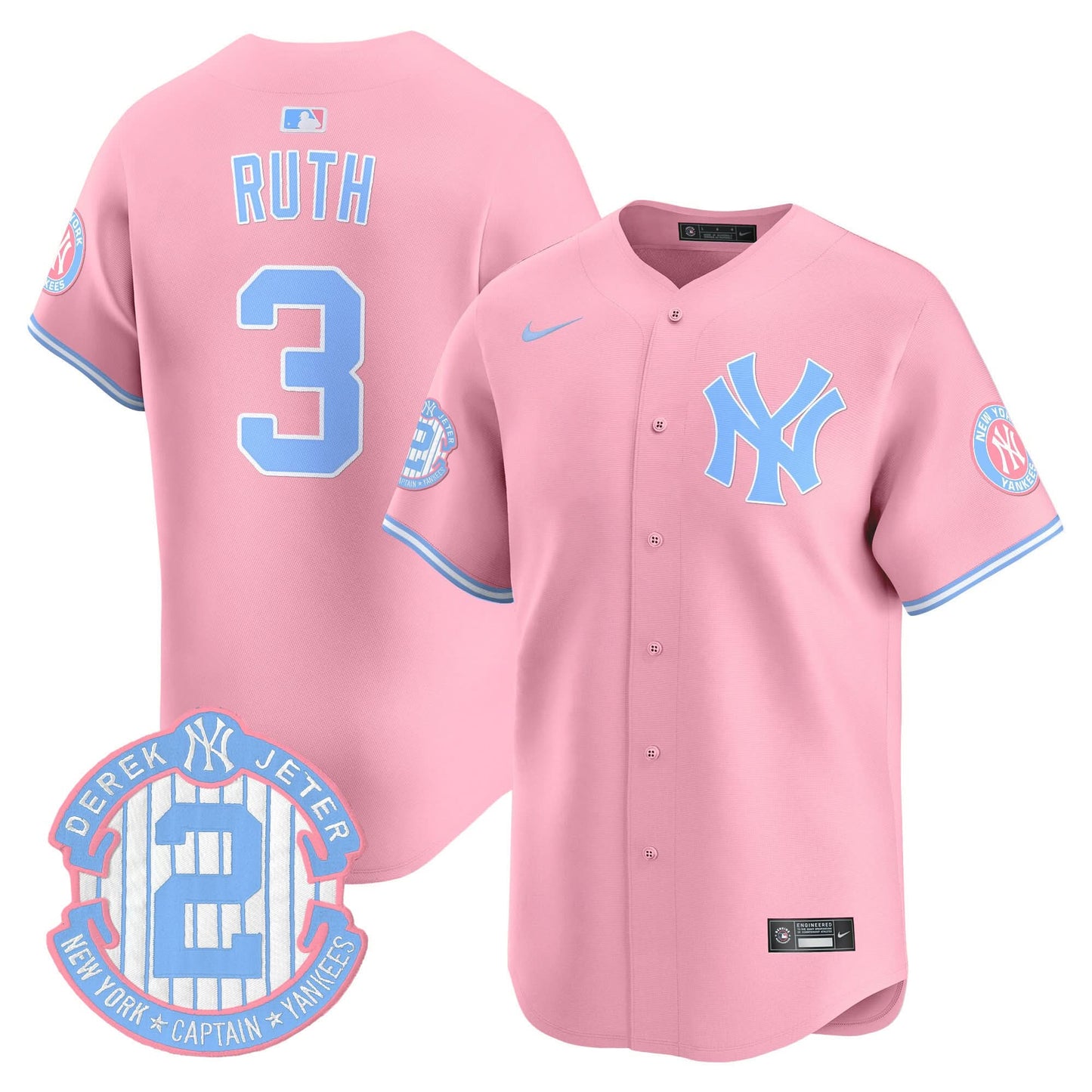 New York Yankees Bubblegum Pink Vapor Premier Limited Jersey - All Stitched