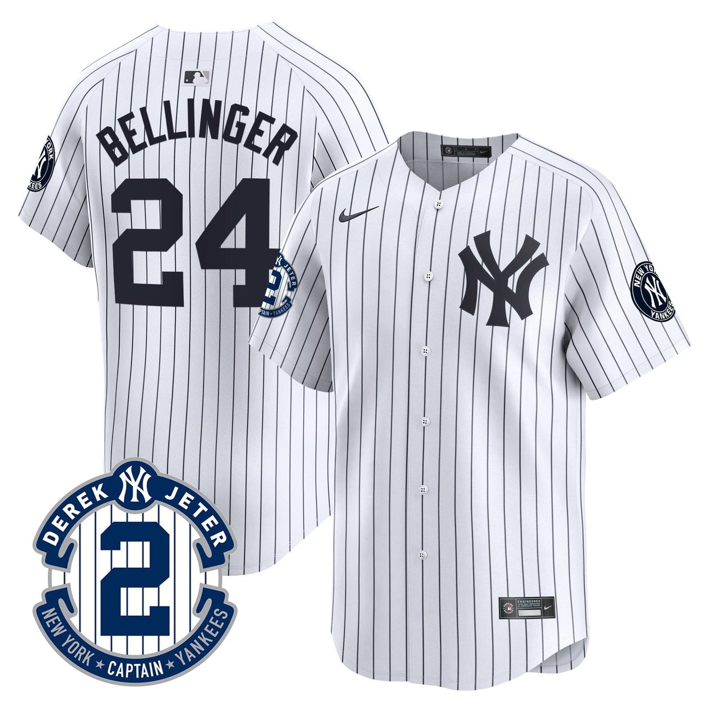 Yankees Derek Jeter Patch Vapor Premier Limited Jersey - All Stitched