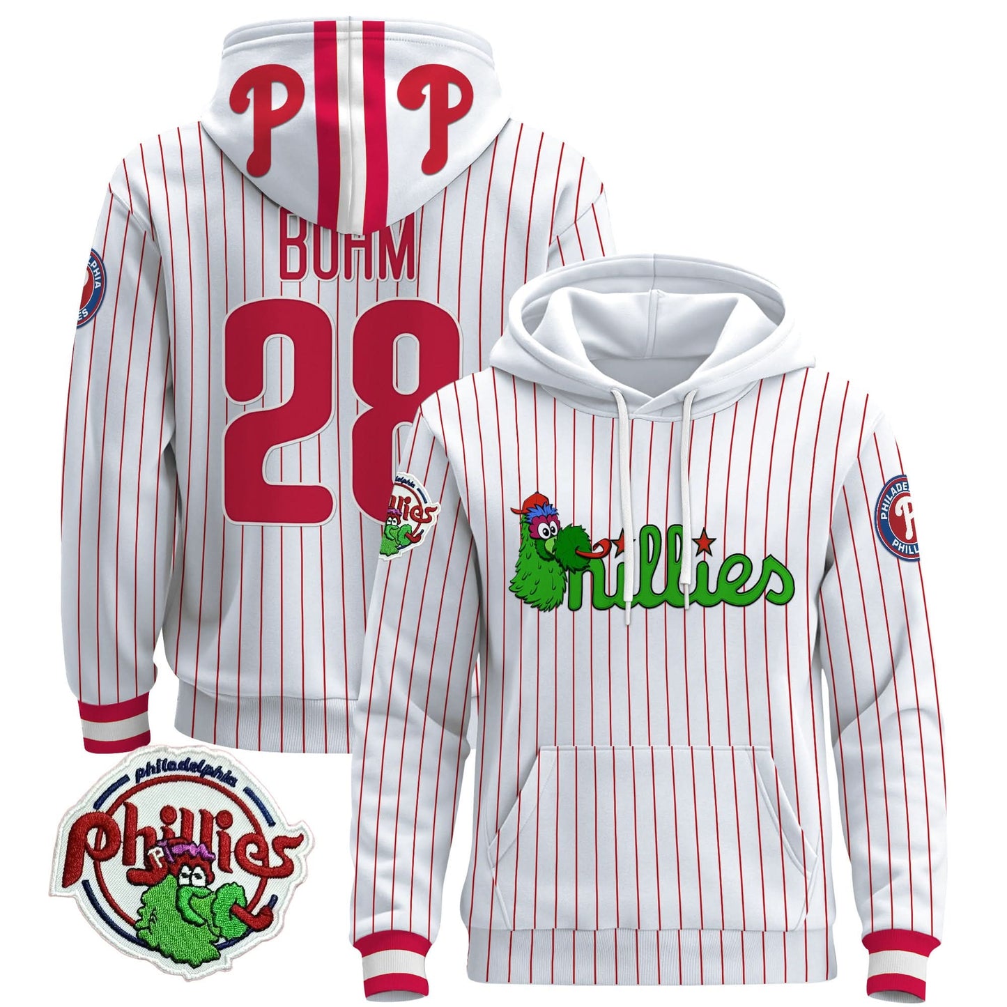 Philadelphia Phillies Phanatic Patch Pullover Hoodie - All Stitched