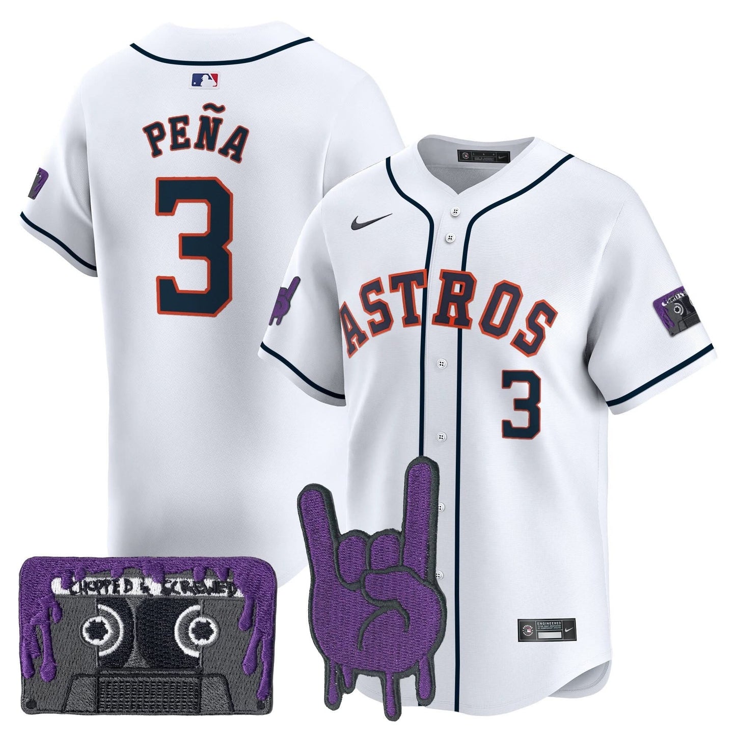 Houston Astros DJ Screw Patch Vapor Premier Limited Jersey - All Stitched