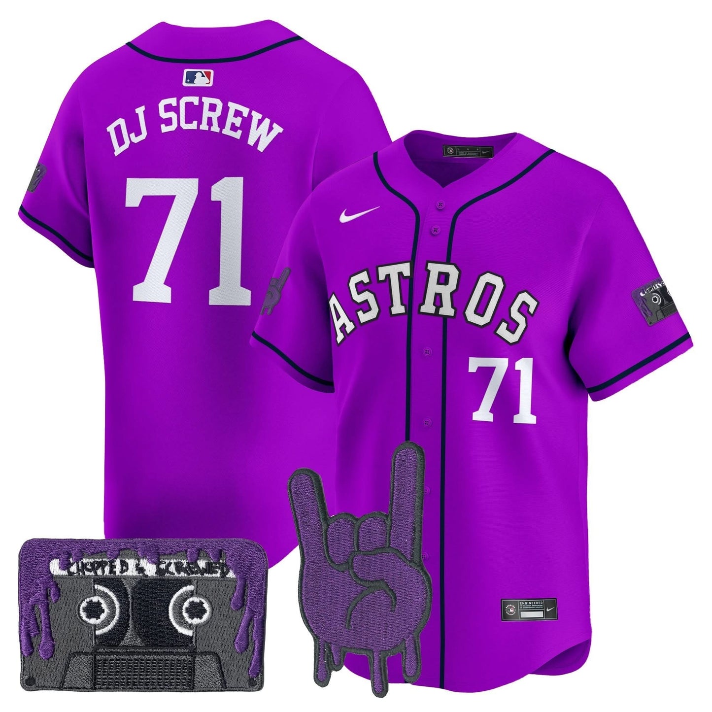Houston Astros DJ Screw Patch Vapor Premier Limited Jersey - All Stitched