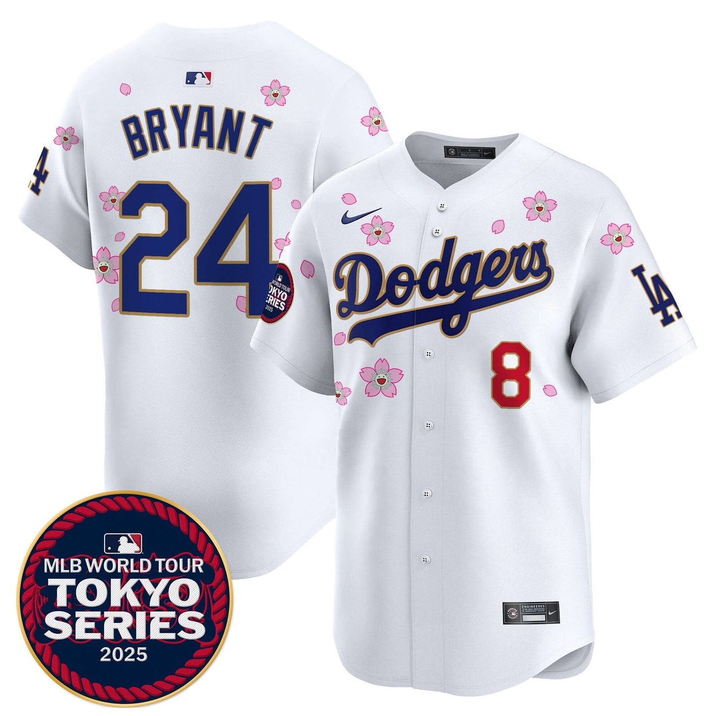 Dodgers Tokyo Series 2025 Gold Trim Vapor Premier Limited Jersey - Stitched