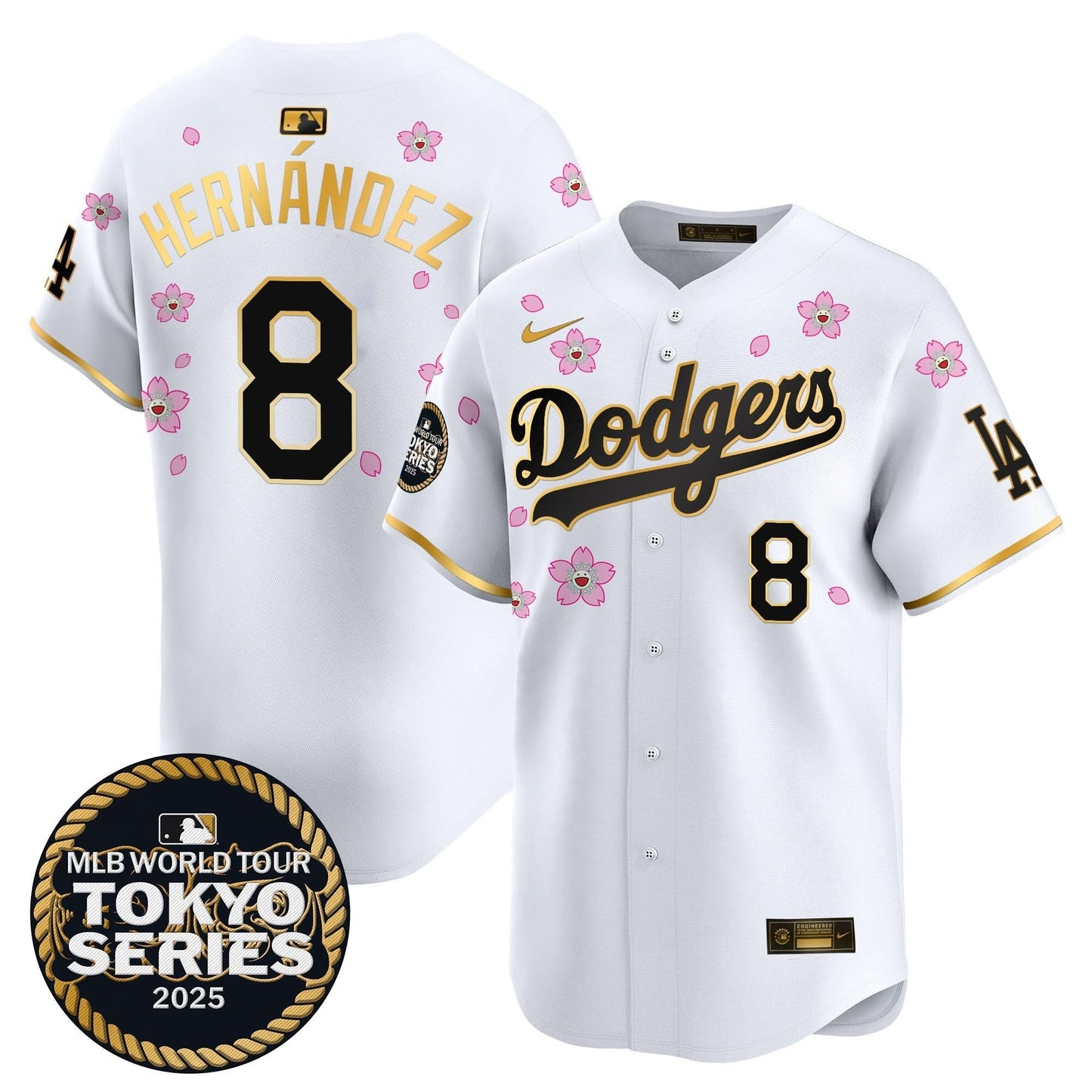 Dodgers Tokyo Series 2025 Gold Trim Vapor Premier Limited Jersey V2 - Stitched
