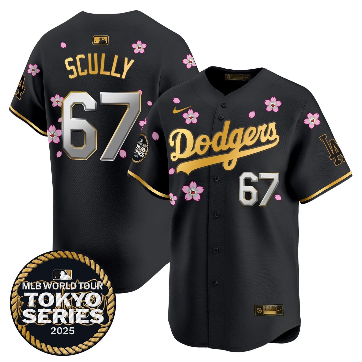Dodgers Tokyo Series 2025 Gold Trim Vapor Premier Limited Jersey V2 - Stitched