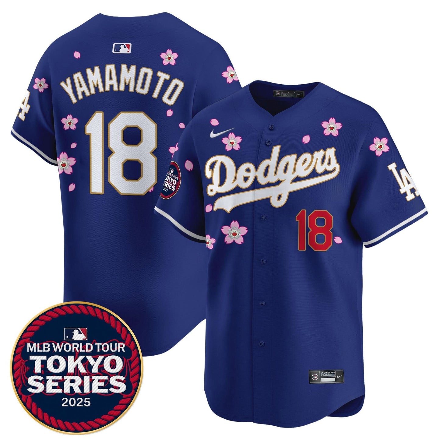 Dodgers Tokyo Series 2025 Gold Trim Vapor Premier Limited Jersey V2 - Stitched