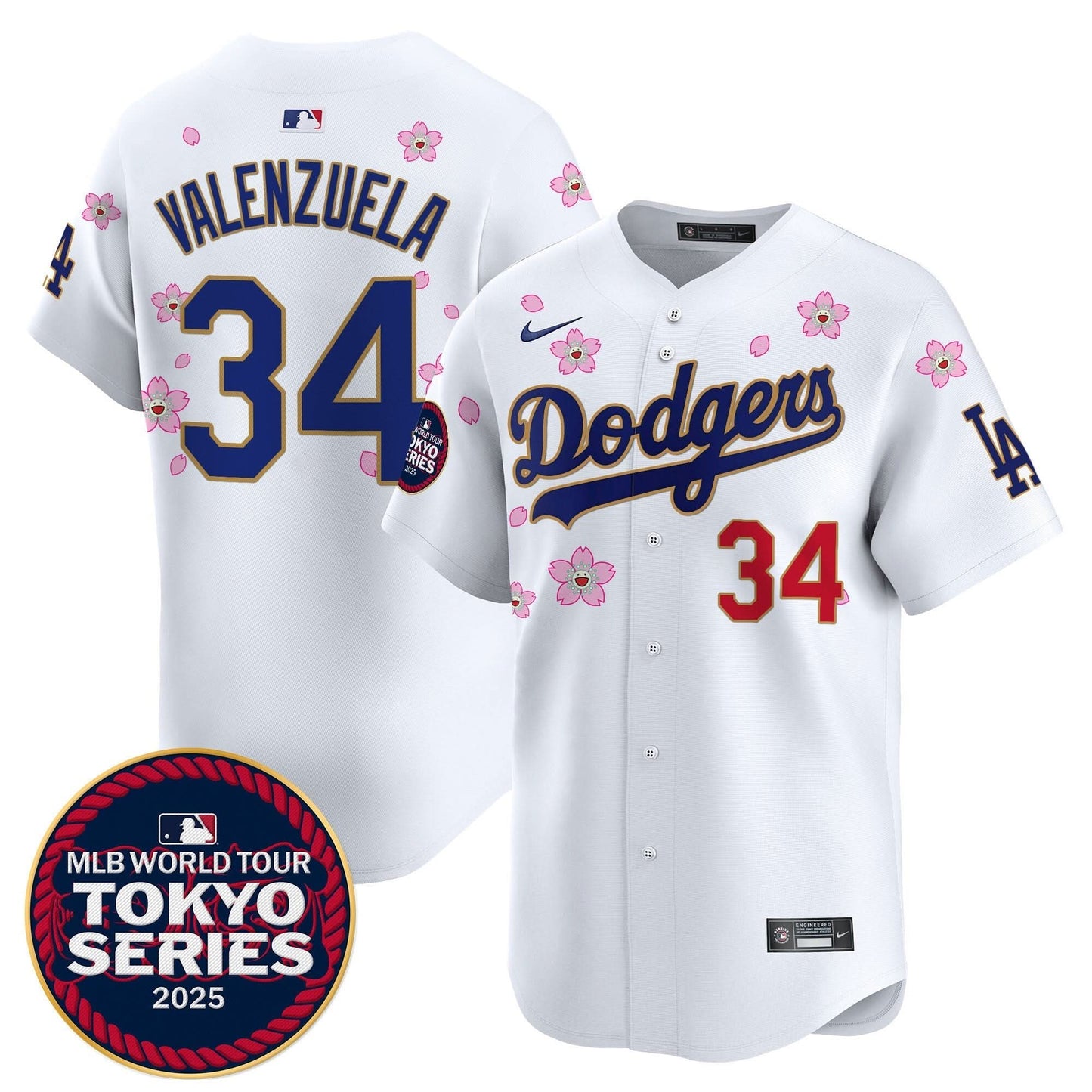 Dodgers Tokyo Series 2025 Gold Trim Vapor Premier Limited Jersey V2 - Stitched