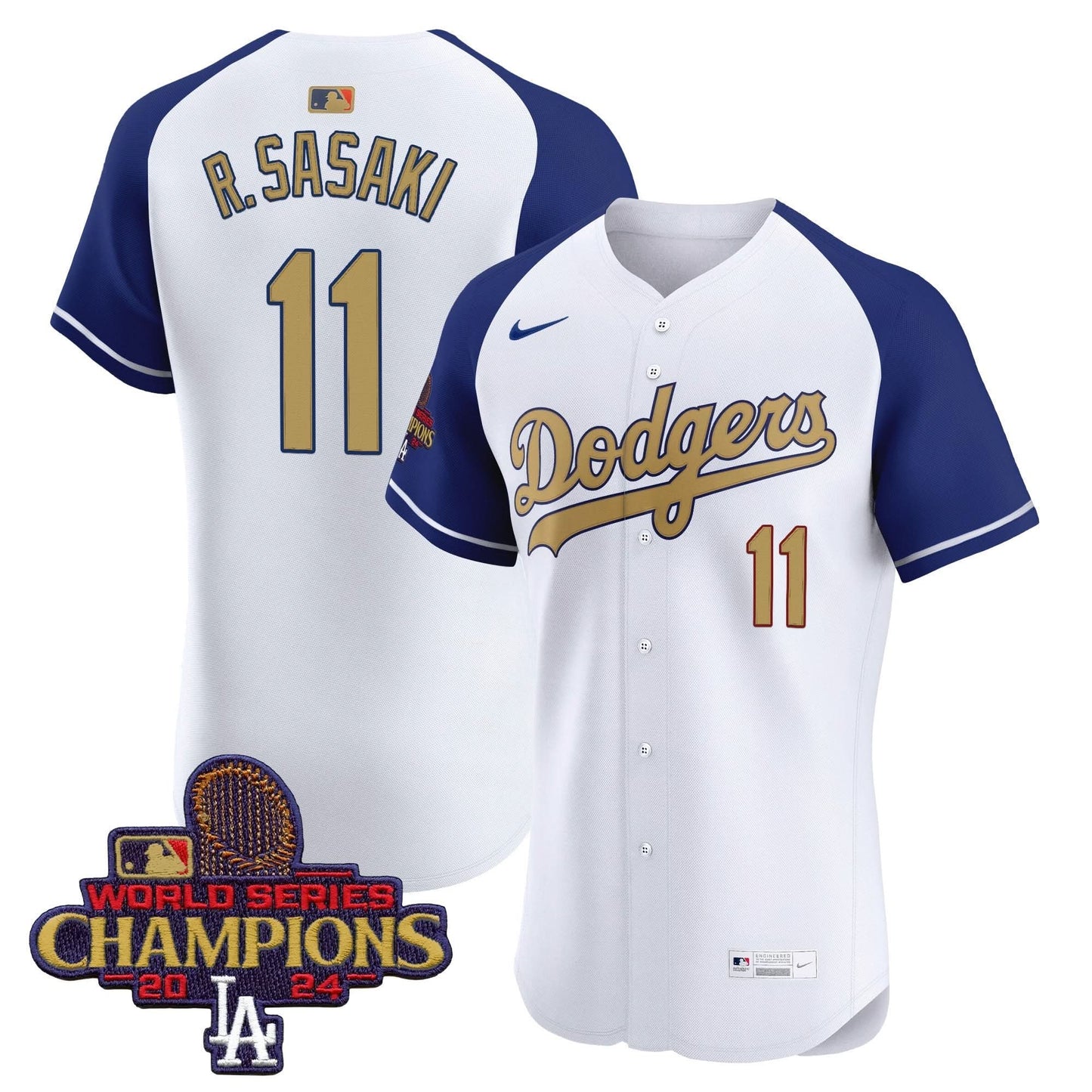 Dodgers 2025 Gold Vapor Premier Elite Jersey - All Stitched