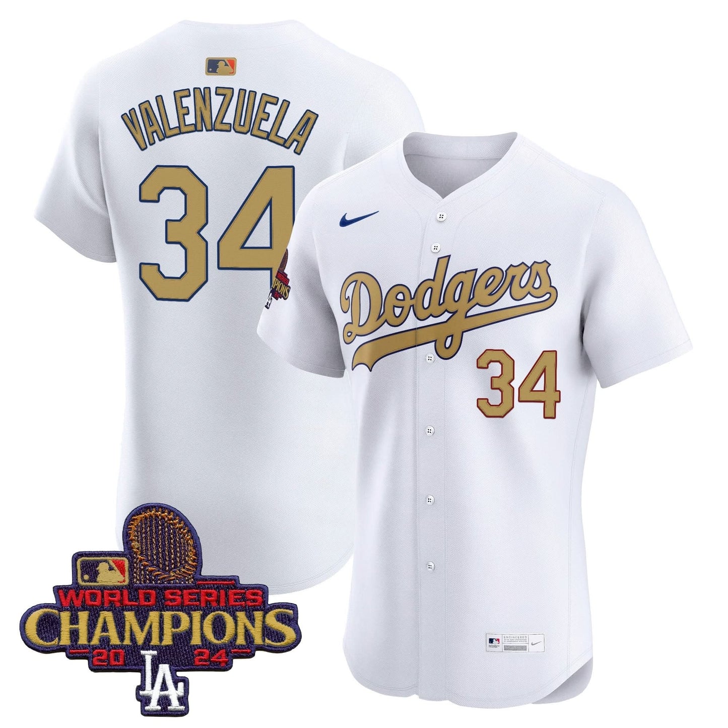 Dodgers 2025 Gold Vapor Premier Elite Jersey - All Stitched