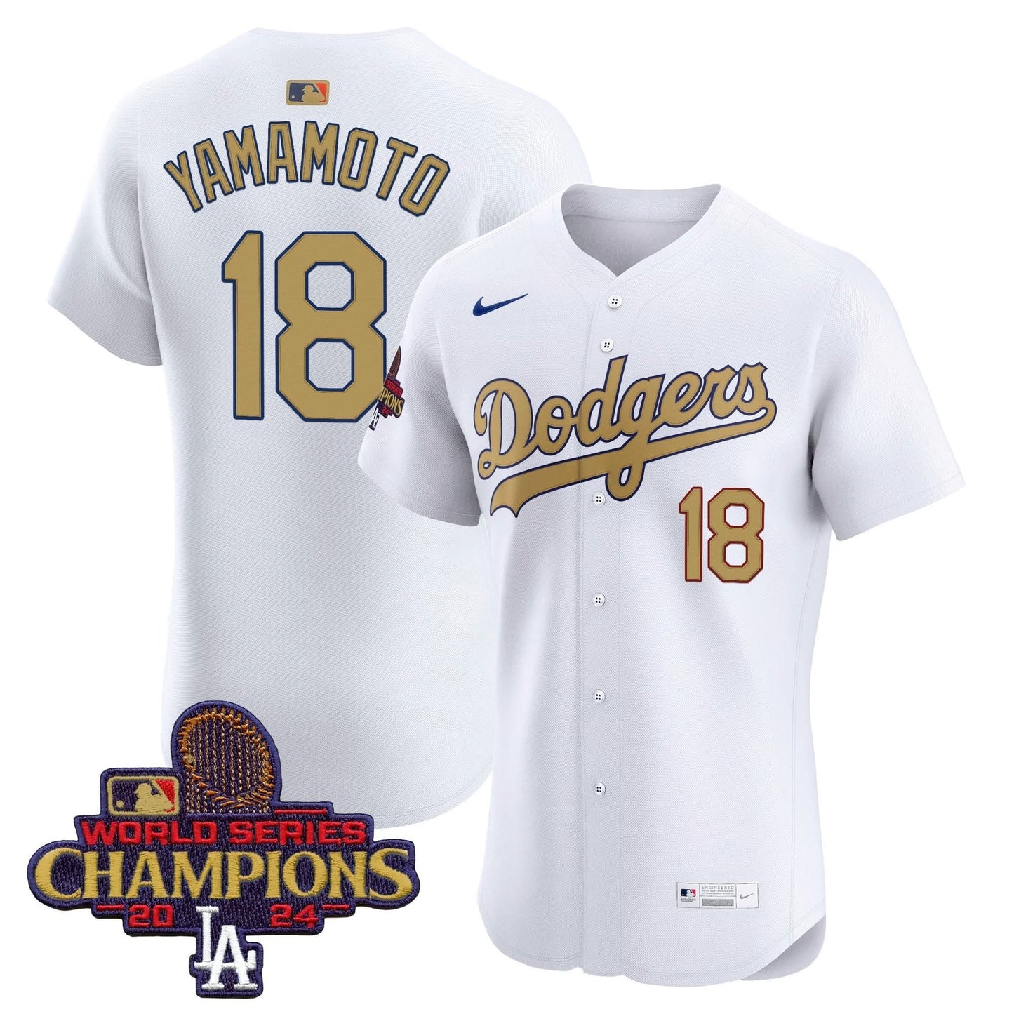 Dodgers 2025 Gold Vapor Premier Elite Jersey - All Stitched