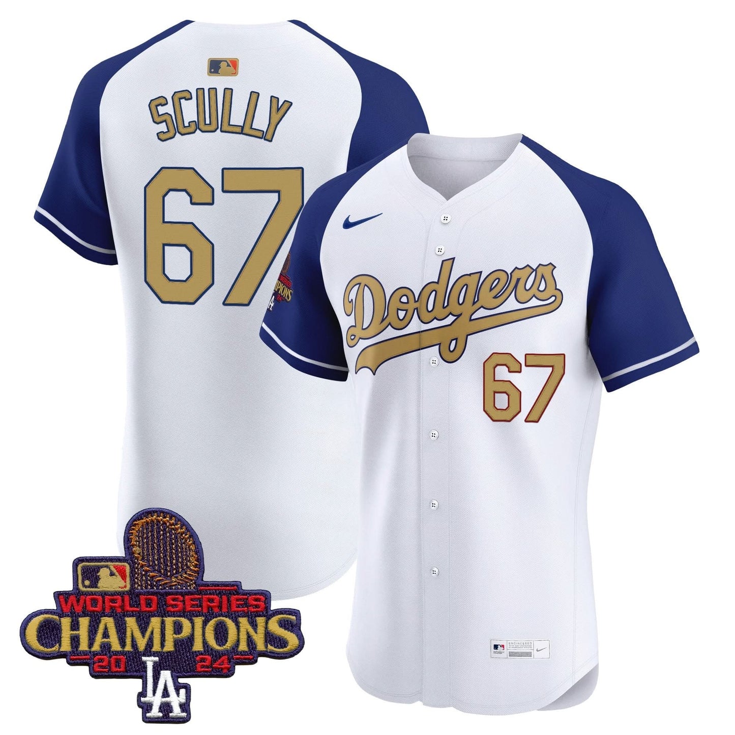 Dodgers 2025 Gold Vapor Premier Elite Jersey - All Stitched