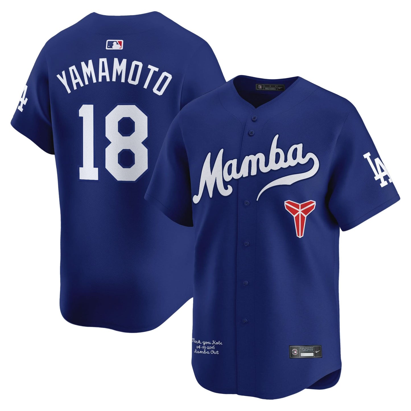 Dodgers Kobe Bryant Mamba Vapor Premier Limited Jersey - All Stitched