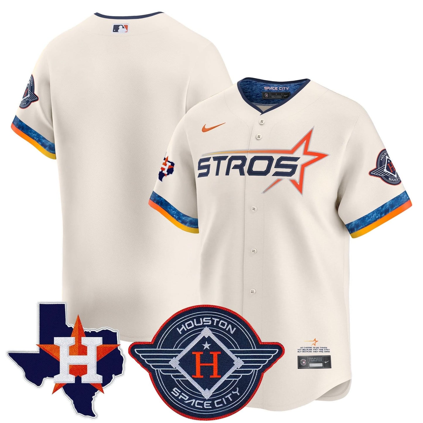 Houston Astros 2025 City Connect Texas Patch Vapor Premier Limited Jersey - All Stitched