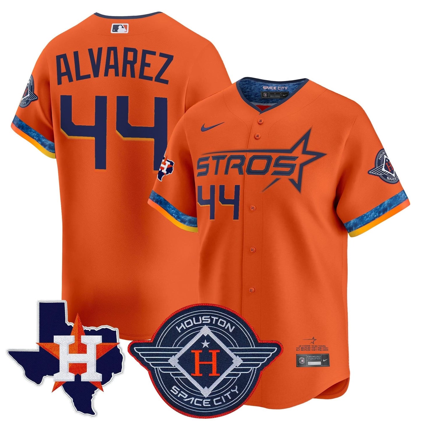 Houston Astros 2025 City Connect Texas Patch Vapor Premier Limited Jersey - All Stitched