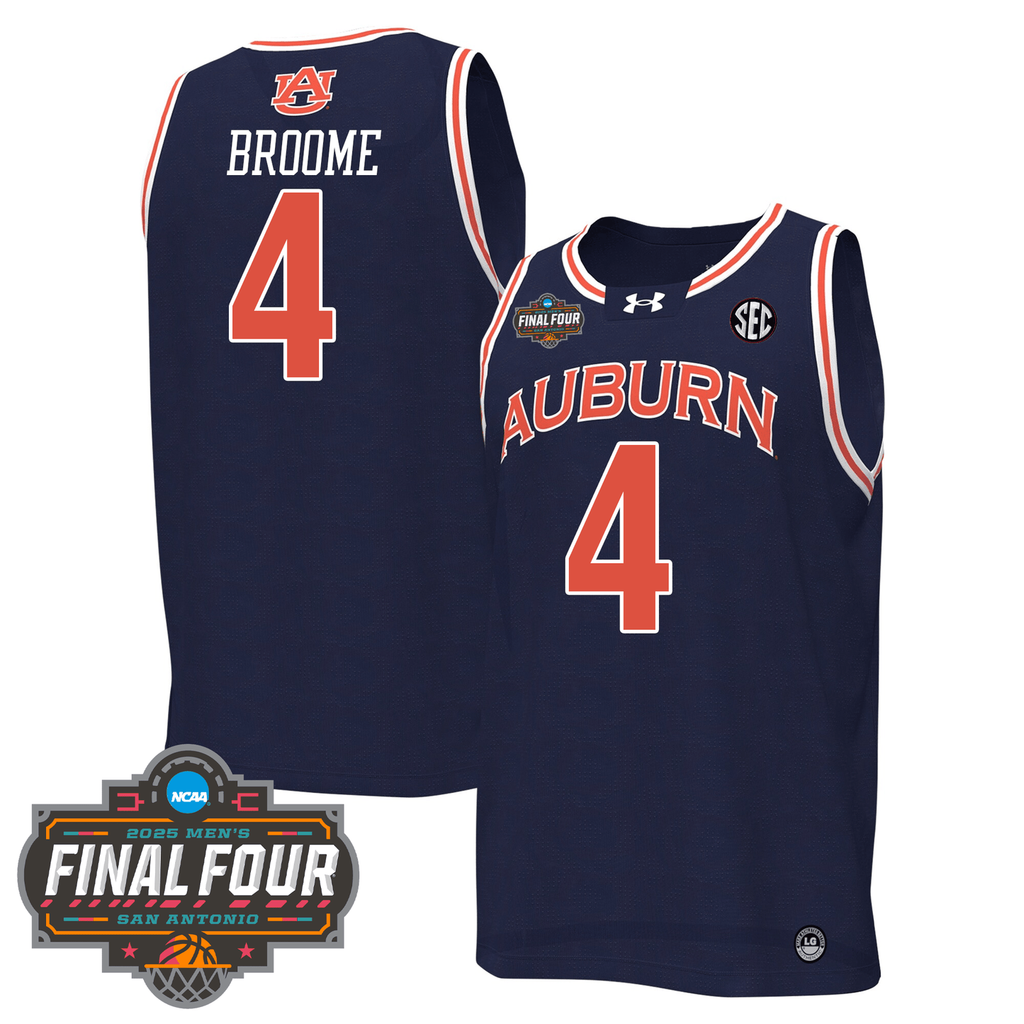 Auburn Tigers Men's Basketball 24/25 Jersey - Final Four Patch