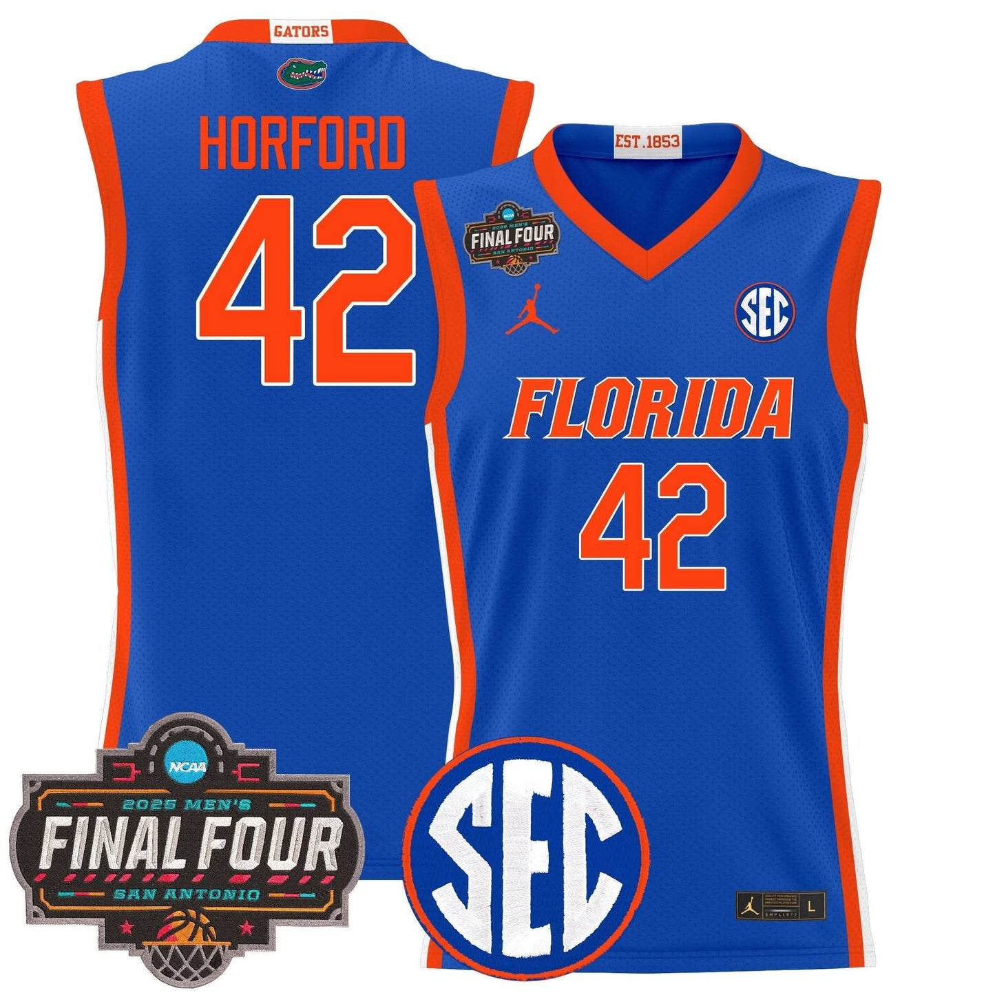 Florida Gators 2025 Final Four Patch Basketball Jersey - All Stitched
