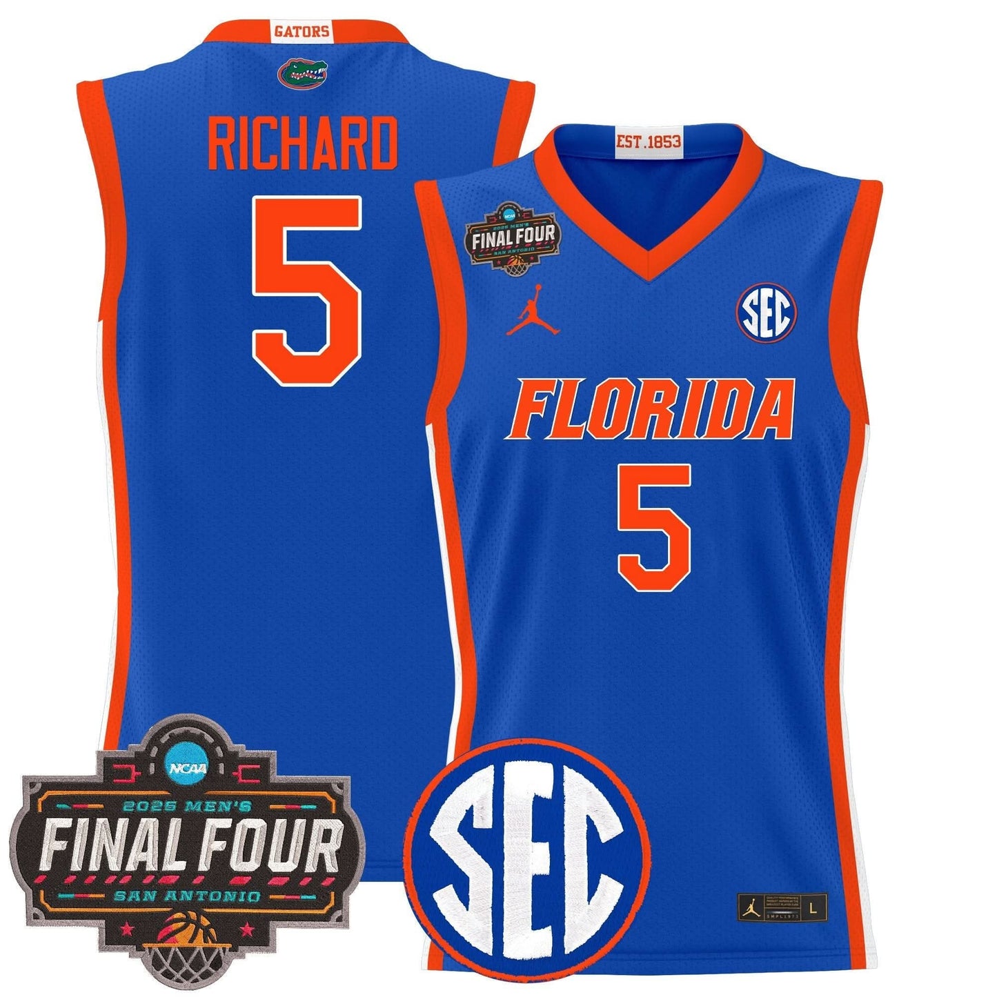 Florida Gators 2025 Final Four Patch Basketball Jersey - All Stitched