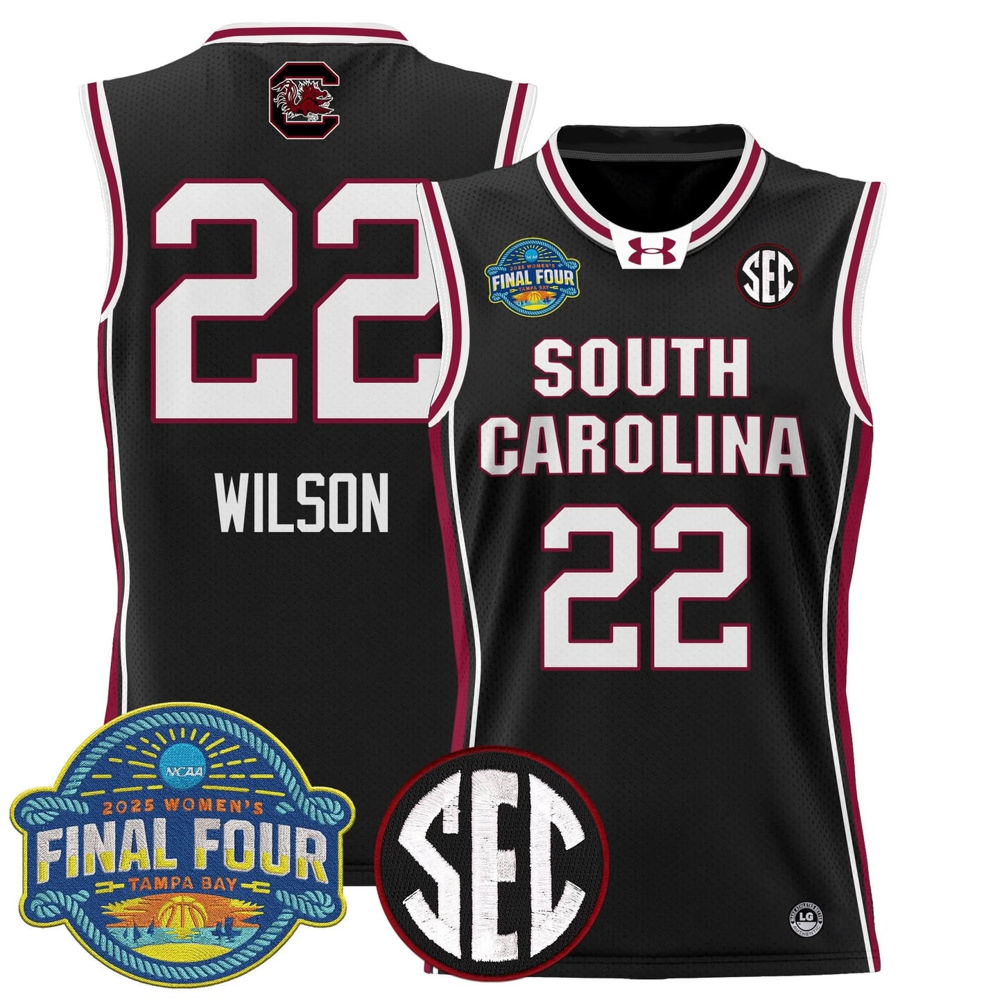 South Carolina Gamecocks 2025 Sec Women's Final Four Patch Lightweight Basketball Jersey - All Stitched