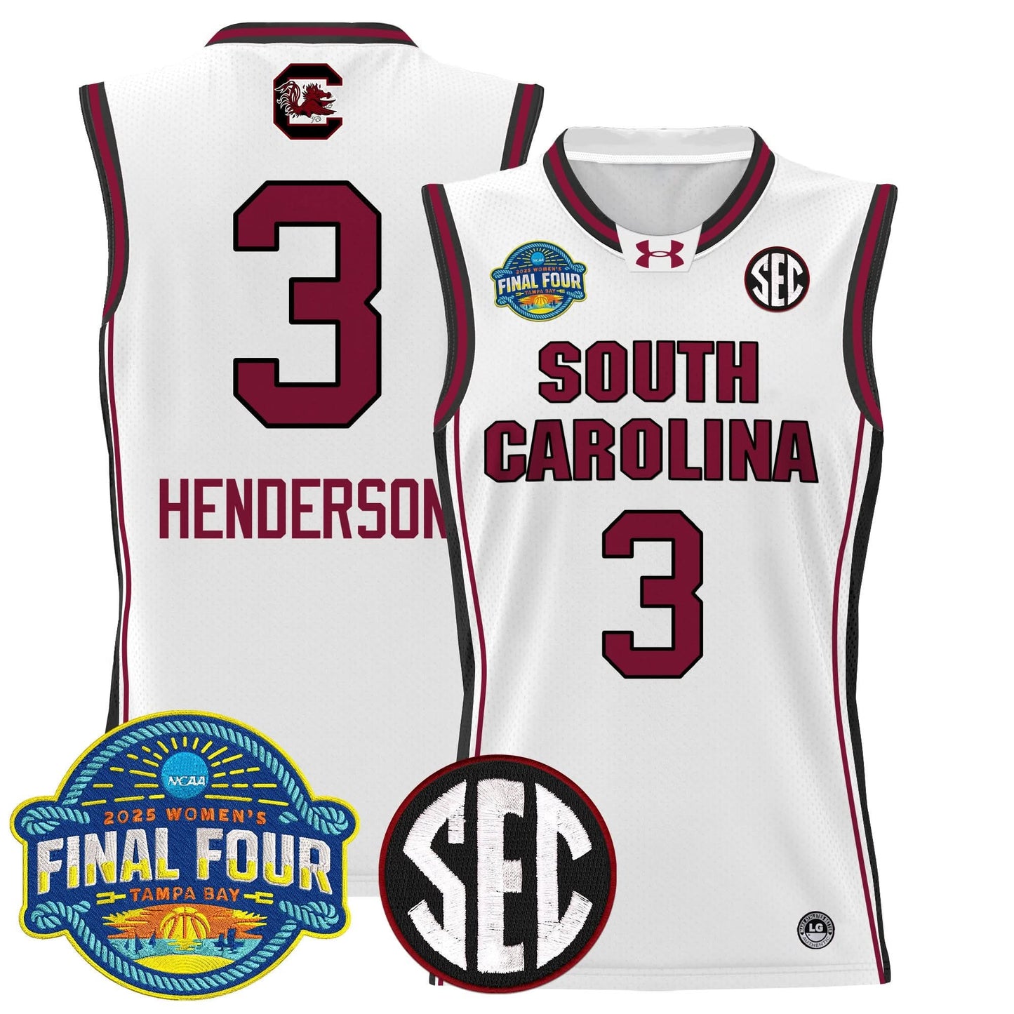 South Carolina Gamecocks 2025 Sec Women's Final Four Patch Lightweight Basketball Jersey - All Stitched