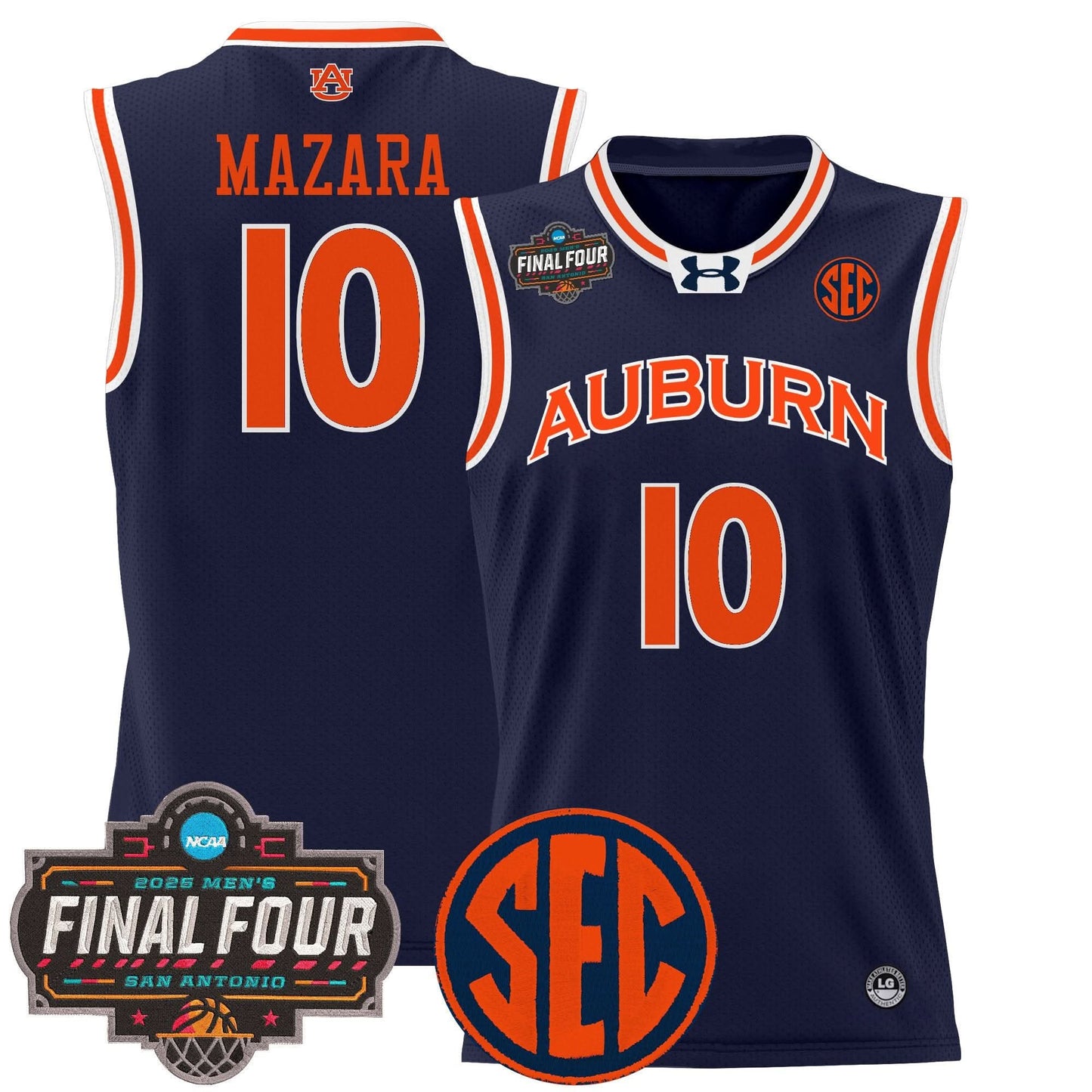 Auburn Tigers 2025 Final Four Patch Lightweight Basketball Jersey - All Stitched
