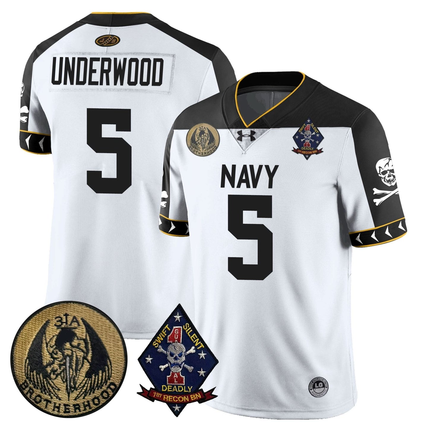 Navy Midshipmen Lacrosse Jolly Rogers Vapor Limited Jersey - All Stitched