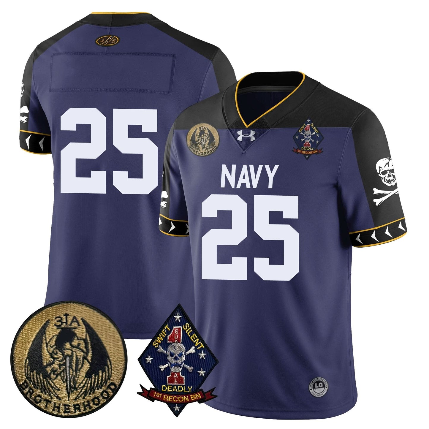 Navy Midshipmen Lacrosse Jolly Rogers Vapor Limited Jersey - All Stitched