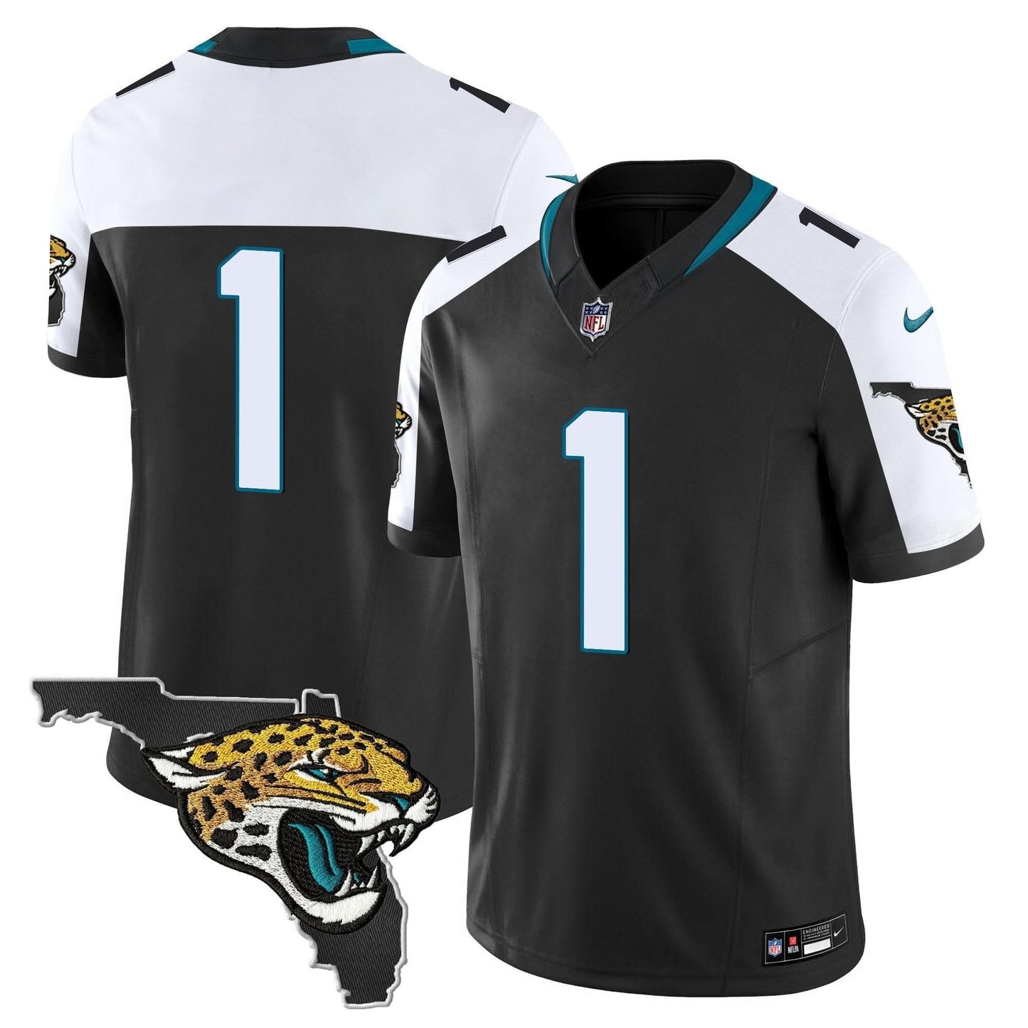Jacksonville Jaguars Florida Patch Vapor Jersey - All Stitched