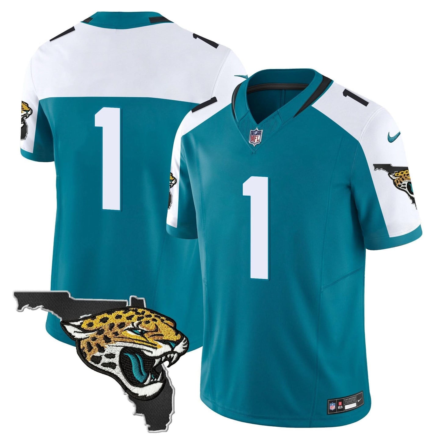 Jacksonville Jaguars Florida Patch Vapor Jersey - All Stitched