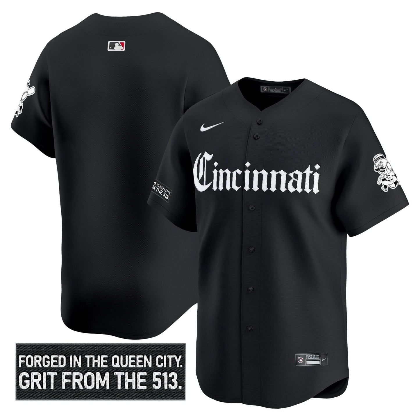 Cincinnati Reds 'Gothic Queen City Edition' Vapor Premier Limited Jersey - All Stitched