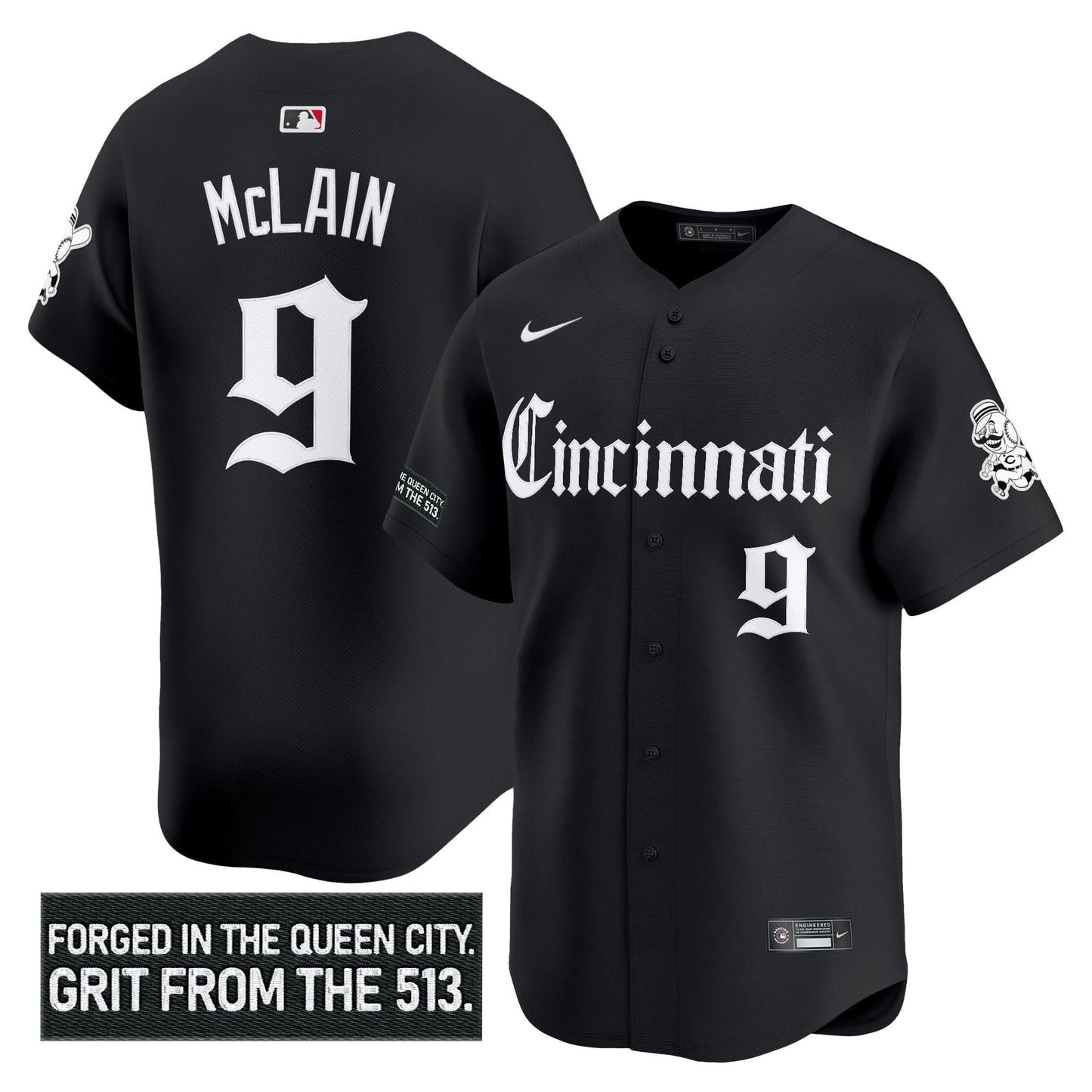 Cincinnati Reds 'Gothic Queen City Edition' Vapor Premier Limited Jersey - All Stitched
