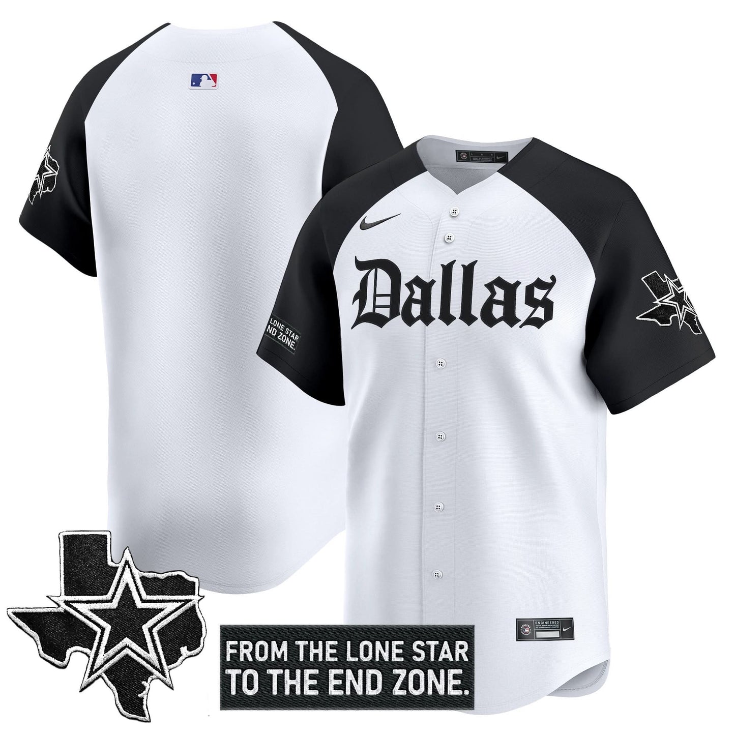 Dallas Cowboys 'Gothic Lone Star Edition' Vapor Baseball Jersey - All Stitched