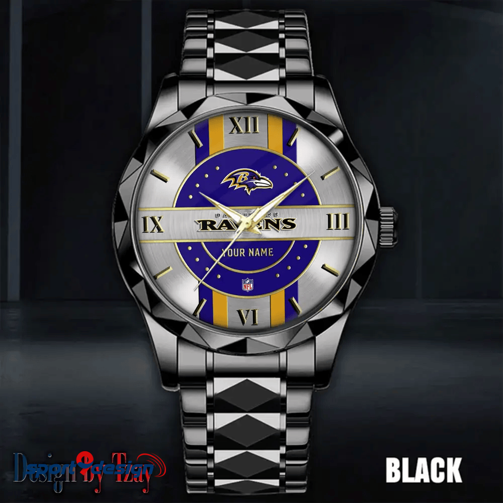 Baltimore Ravens Business Watch For Men Automatic Mechanical Stainless Steel Band 2025