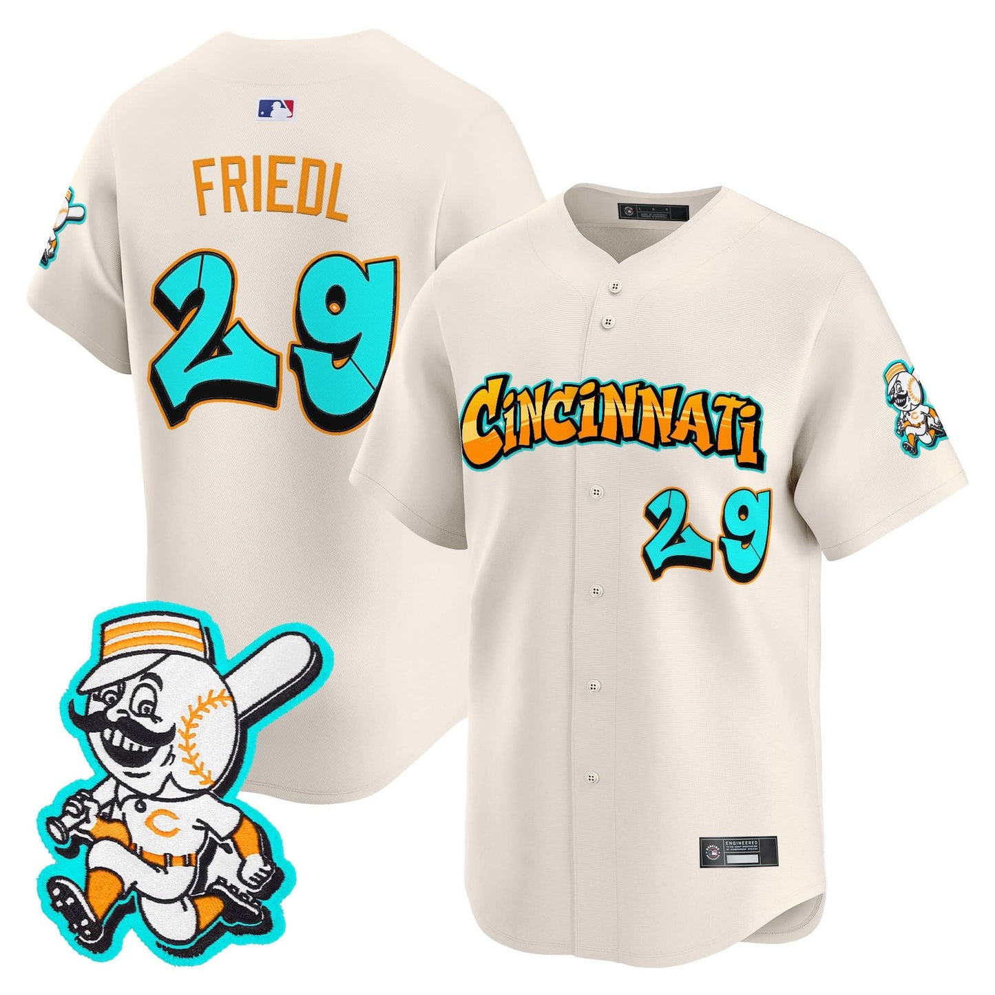 Cincinnati Reds 'Graffiti Queen City Edition' Vapor Premier Limited Jersey - All Stitched