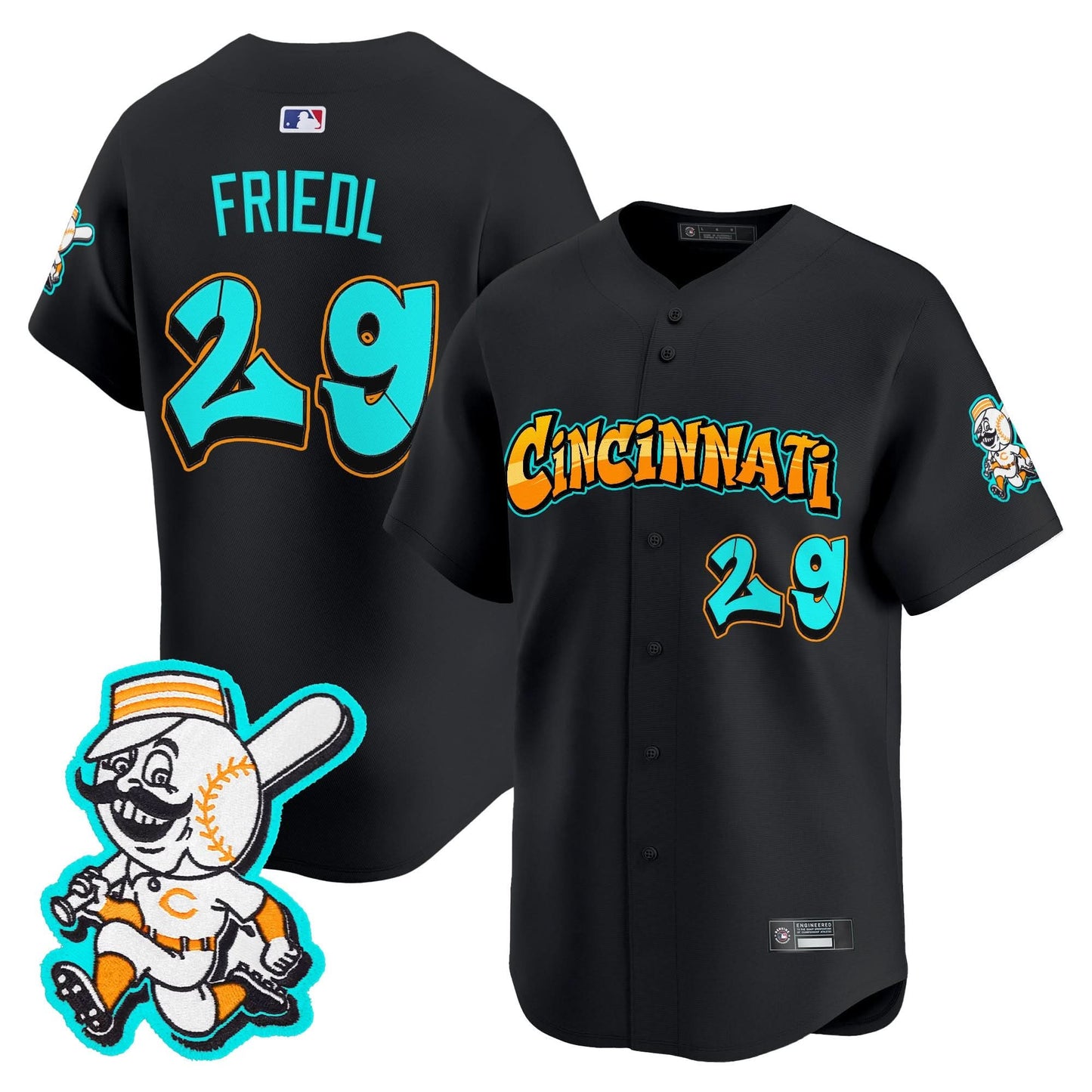 Cincinnati Reds 'Graffiti Queen City Edition' Vapor Premier Limited Jersey - All Stitched