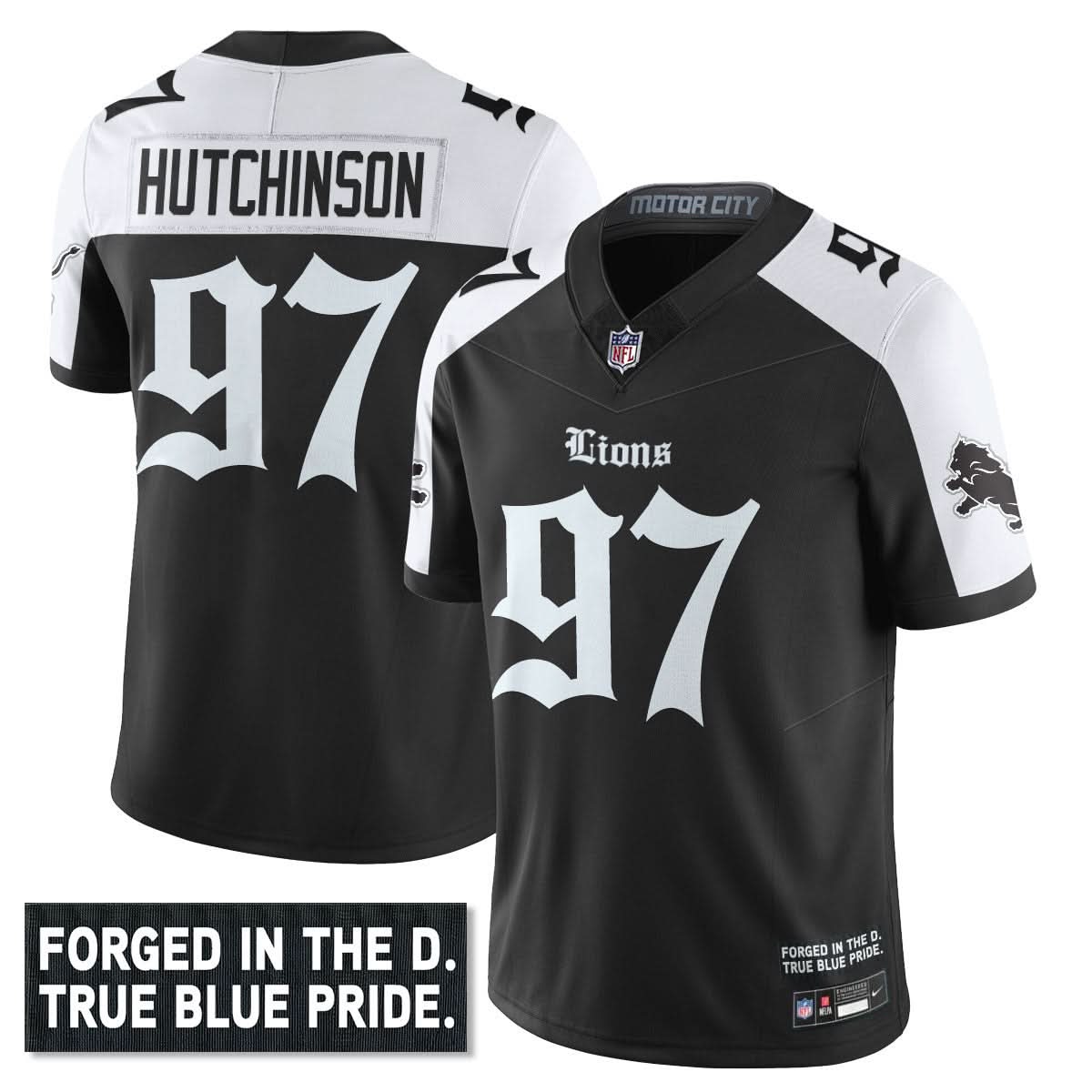 Detroit Lions 'Gothic Motor City Edition' Vapor Limited Jersey - All Stitched