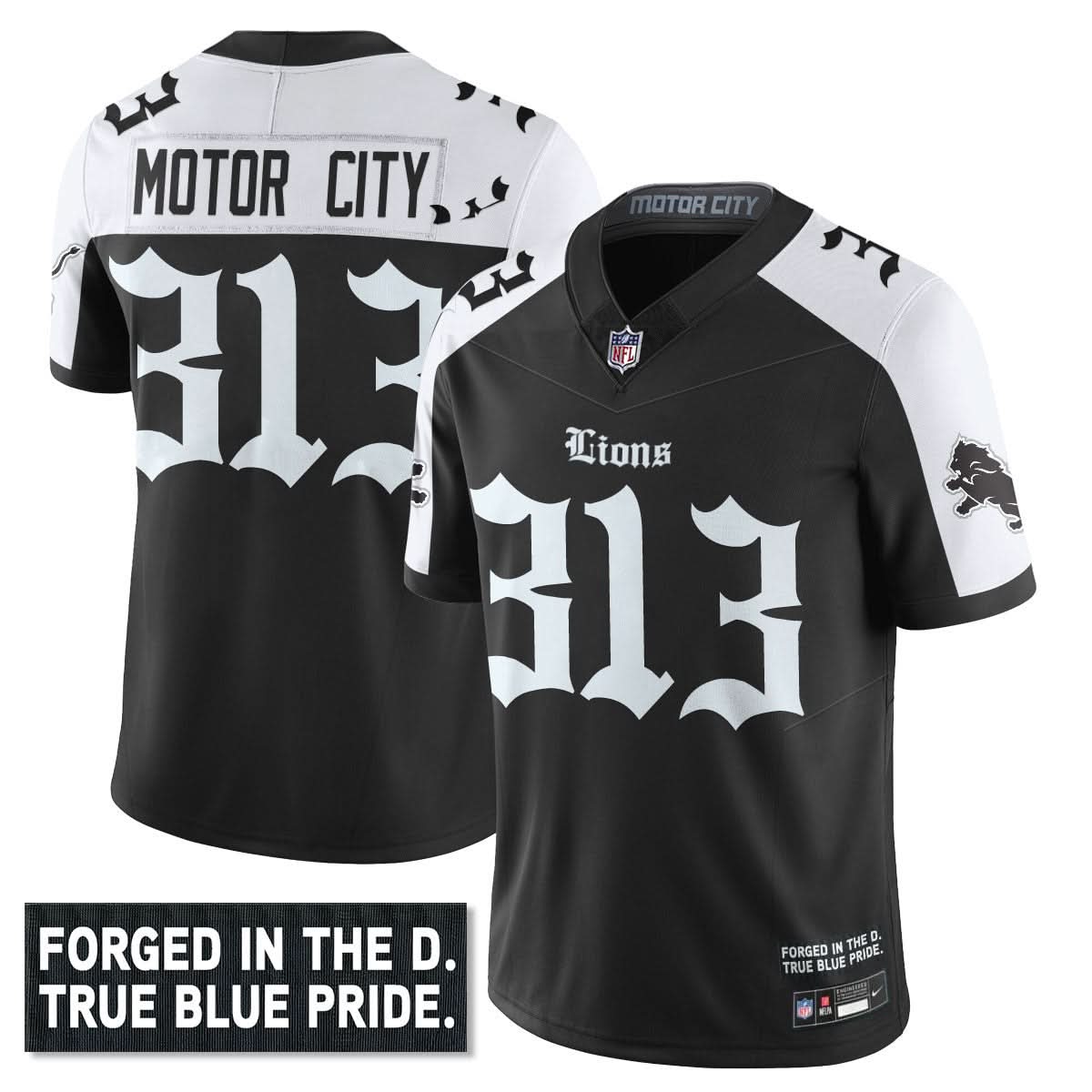 Detroit Lions 'Gothic Motor City Edition' Vapor Limited Jersey - All Stitched