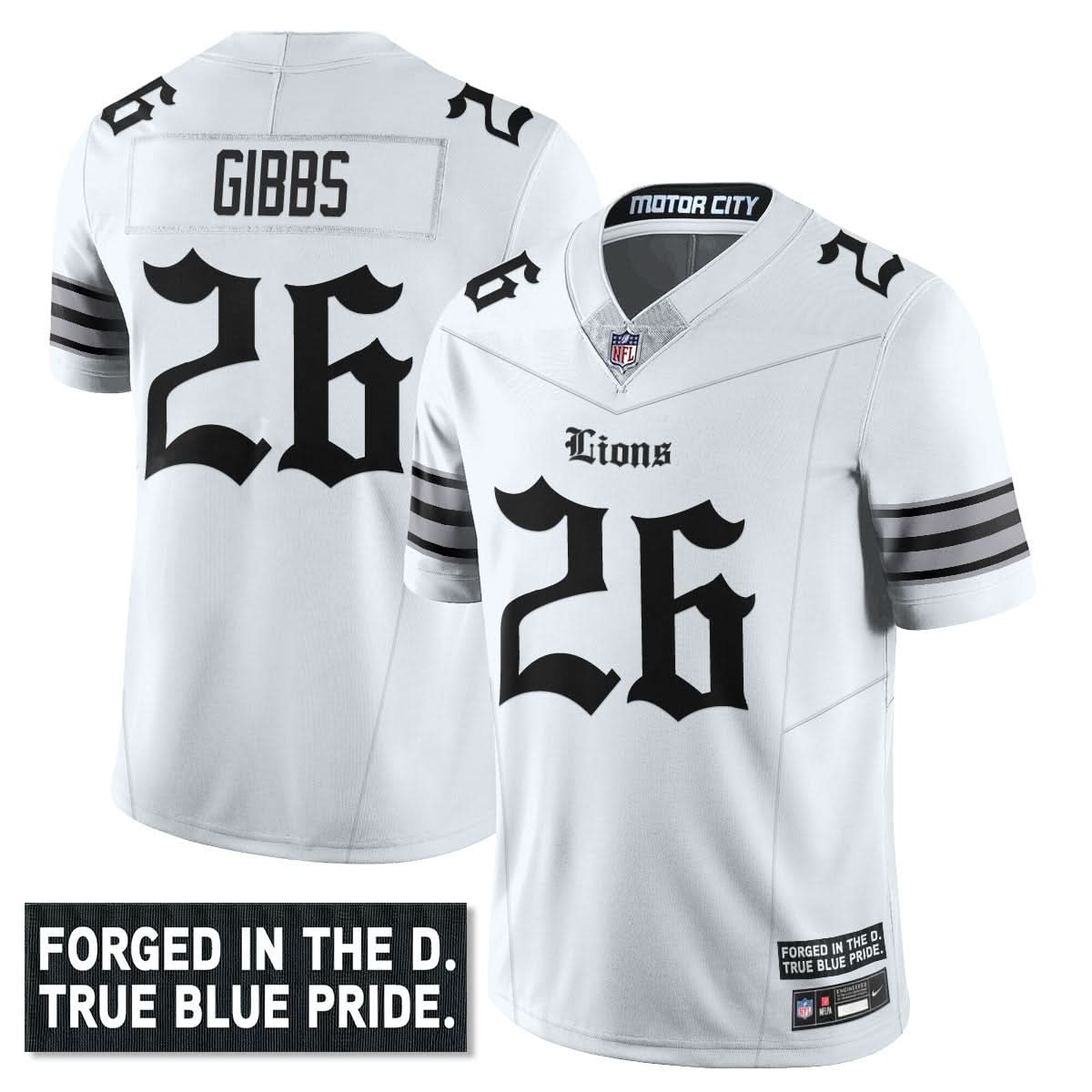 Detroit Lions 'Gothic Motor City Edition' Vapor Limited Jersey - All Stitched