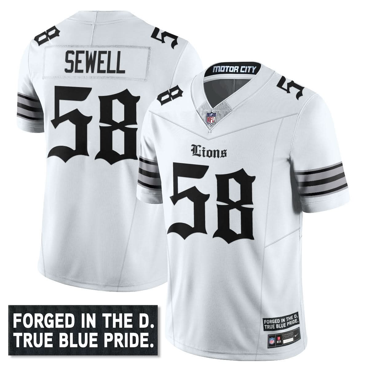 Detroit Lions 'Gothic Motor City Edition' Vapor Limited Jersey - All Stitched
