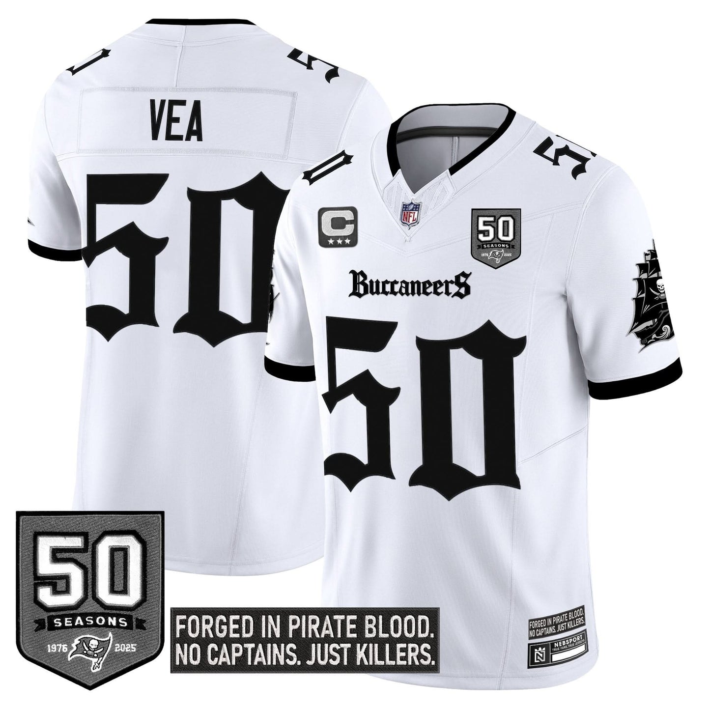 Tampa Bay Buccaneers 'Gothic Pirate Shadows Edition' Limited Jersey - All Stitched