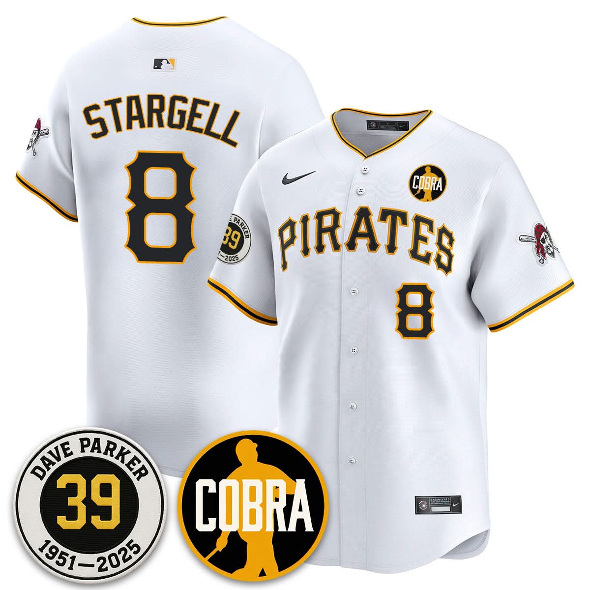 Pittsburgh Pirates Memories Dave Parker Jersey- “COBRA” Patch - All Stitched