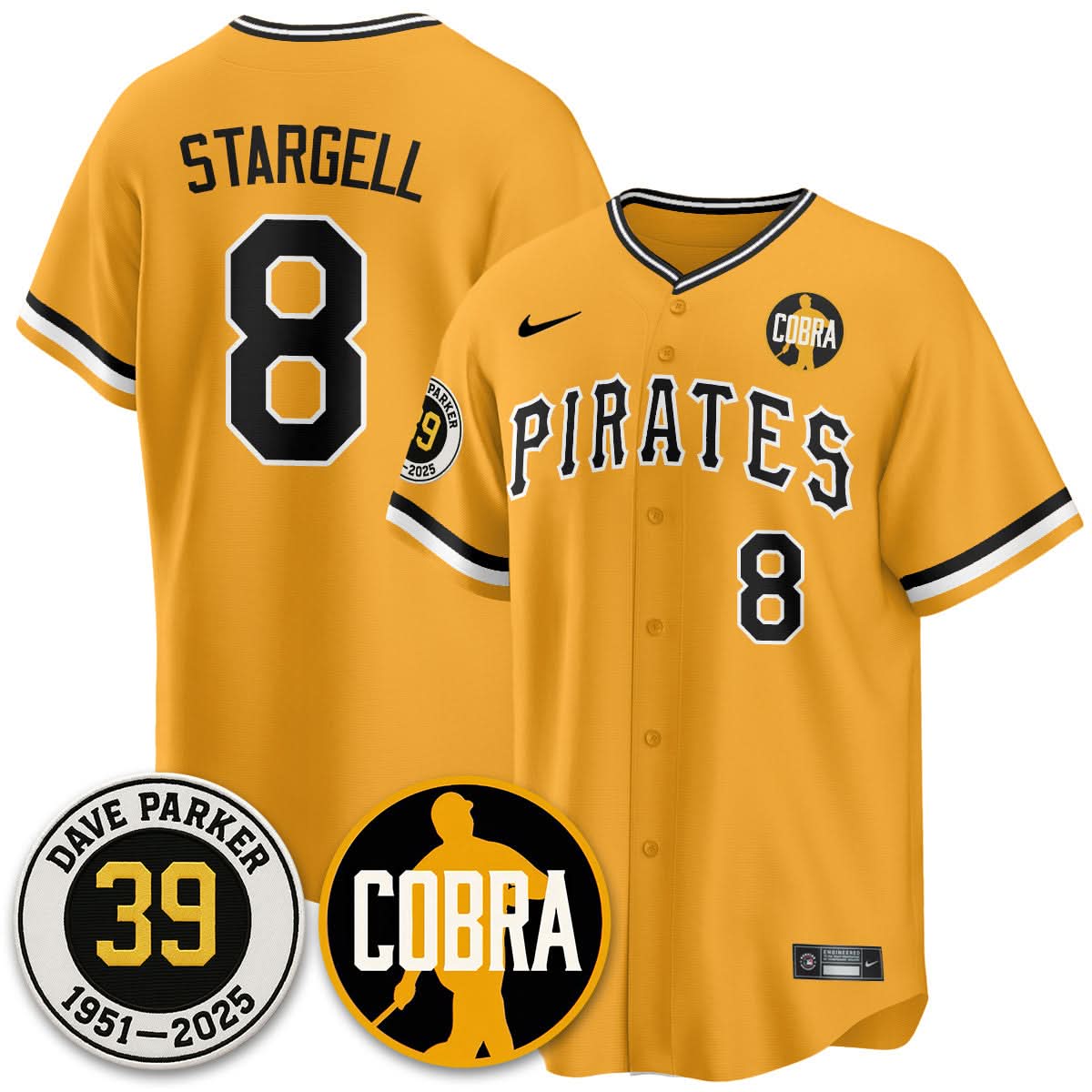 Pittsburgh Pirates Memories Dave Parker Jersey- “COBRA” Patch - All Stitched