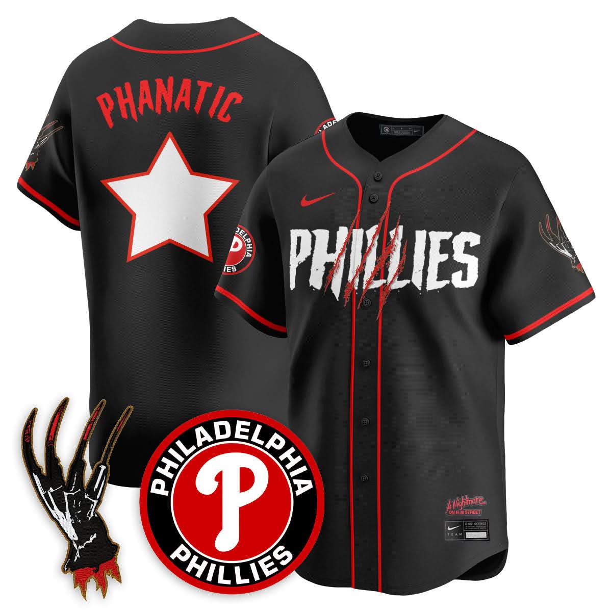 Philadelphia Phillies "A Nightmare on Elm Street" Jersey - Stitched