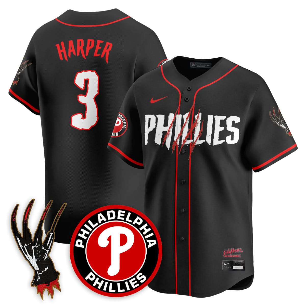 Philadelphia Phillies "A Nightmare on Elm Street" Jersey - Stitched