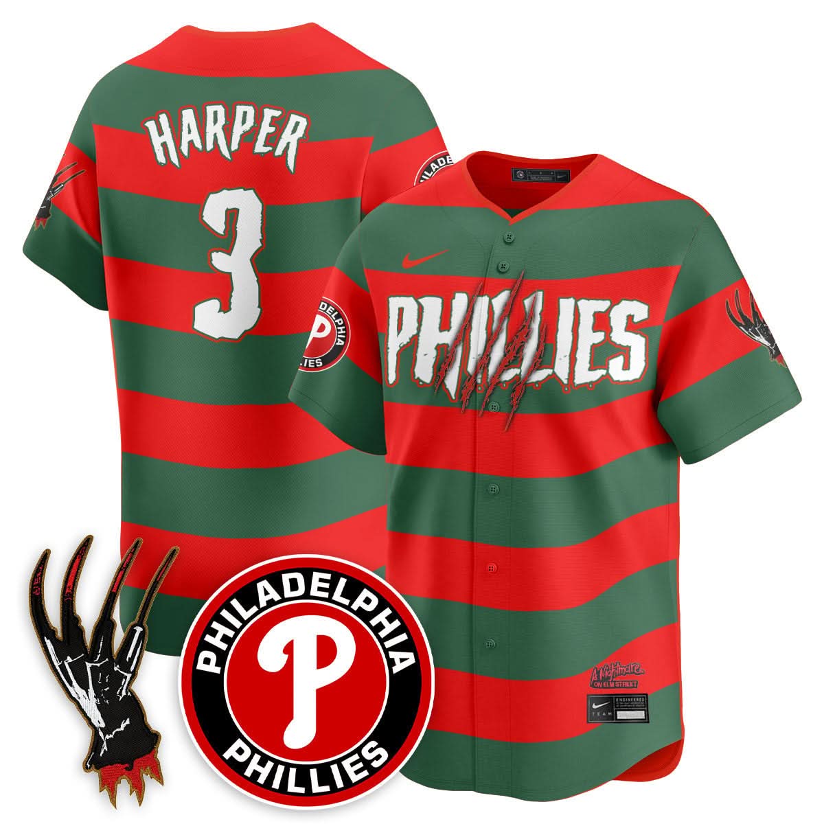 Philadelphia Phillies "A Nightmare on Elm Street" Jersey - Stitched