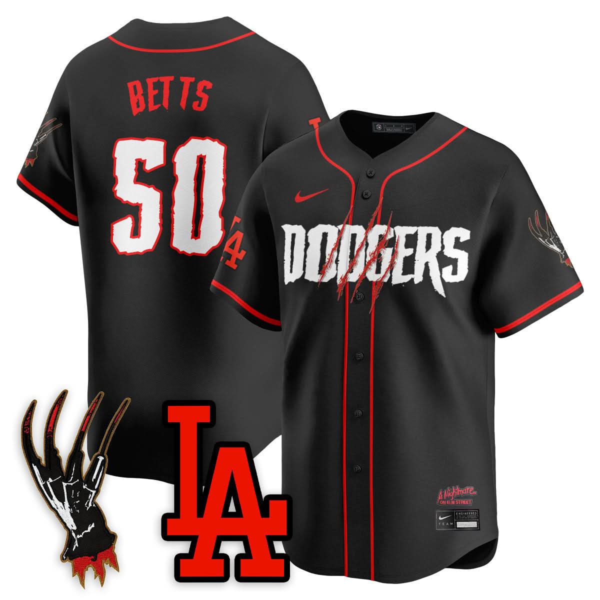 Los Angeles Dodgers "A Nightmare on Elm Street" Jersey - Stitched