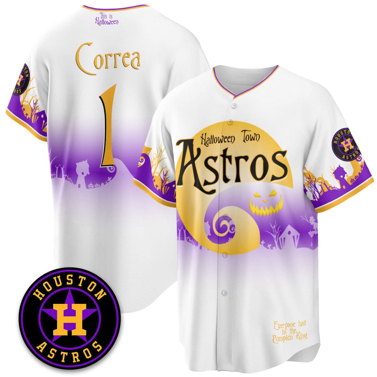 Houston Astros "Halloween Town" Limited Jersey - Stitched
