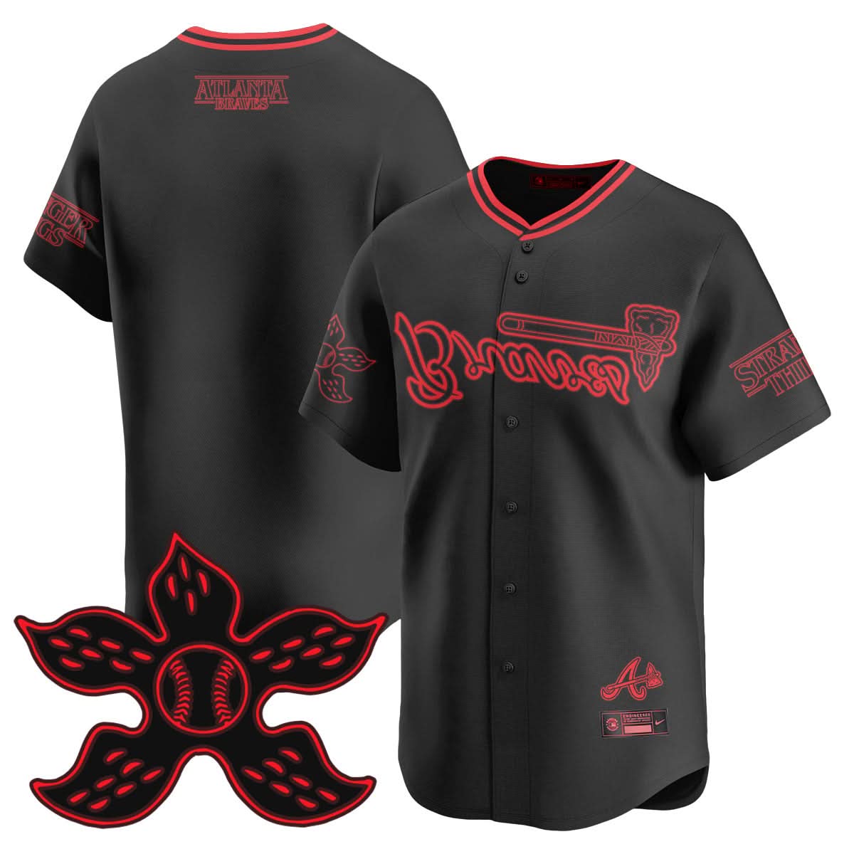 Atlanta Braves Stranger Things 2025 Limited Jersey - All Stitched