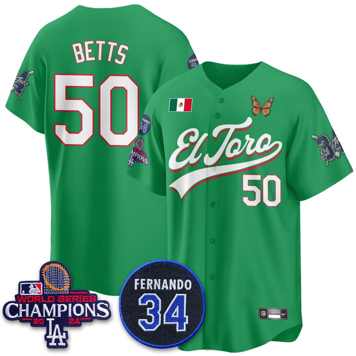 Los Angeles Dodgers Mexican "El Toro" Jersey - All Stitched