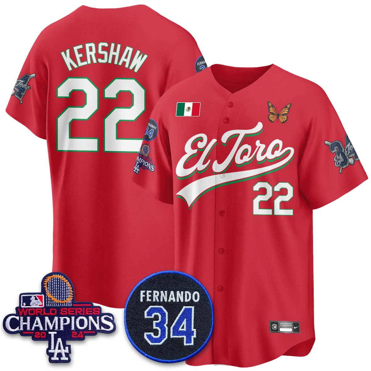 Los Angeles Dodgers Mexican "El Toro" Jersey - All Stitched