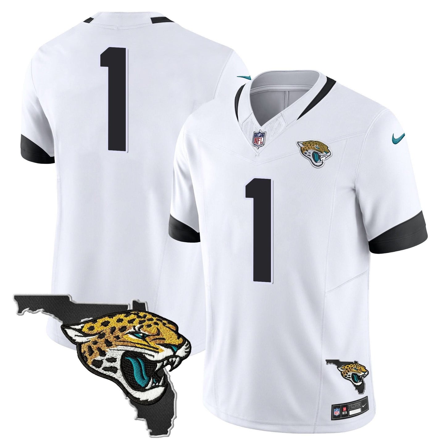 Jacksonville Jaguars Florida Patch Vapor Jersey - All Stitched