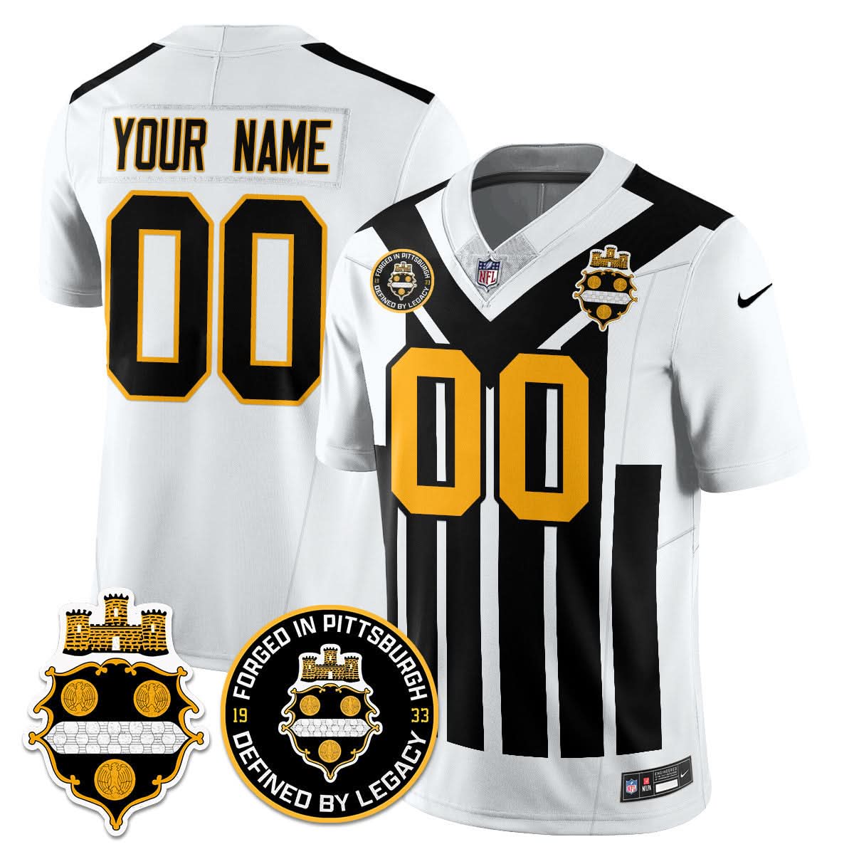 Pittsburgh Steelers Alternate 1933 Throwback Limited Jersey - All Stitched